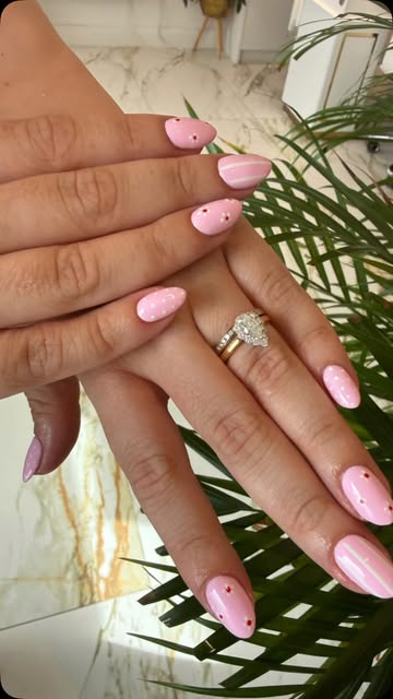 Soft pink manicure with subtle accent details by Foxy Nails and Spa